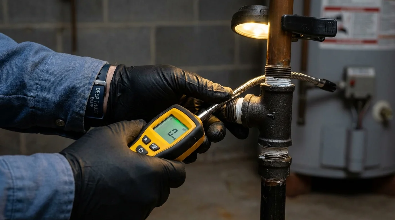 Gas leak detection with electronic sniffer by Johns Plumbing LLC in Bradley Beach
