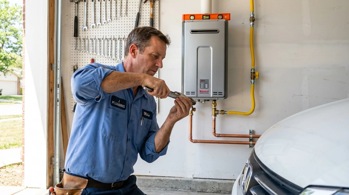 Tankless water heater installation by a Johns Plumbing LLC plumber in Bradley Beach